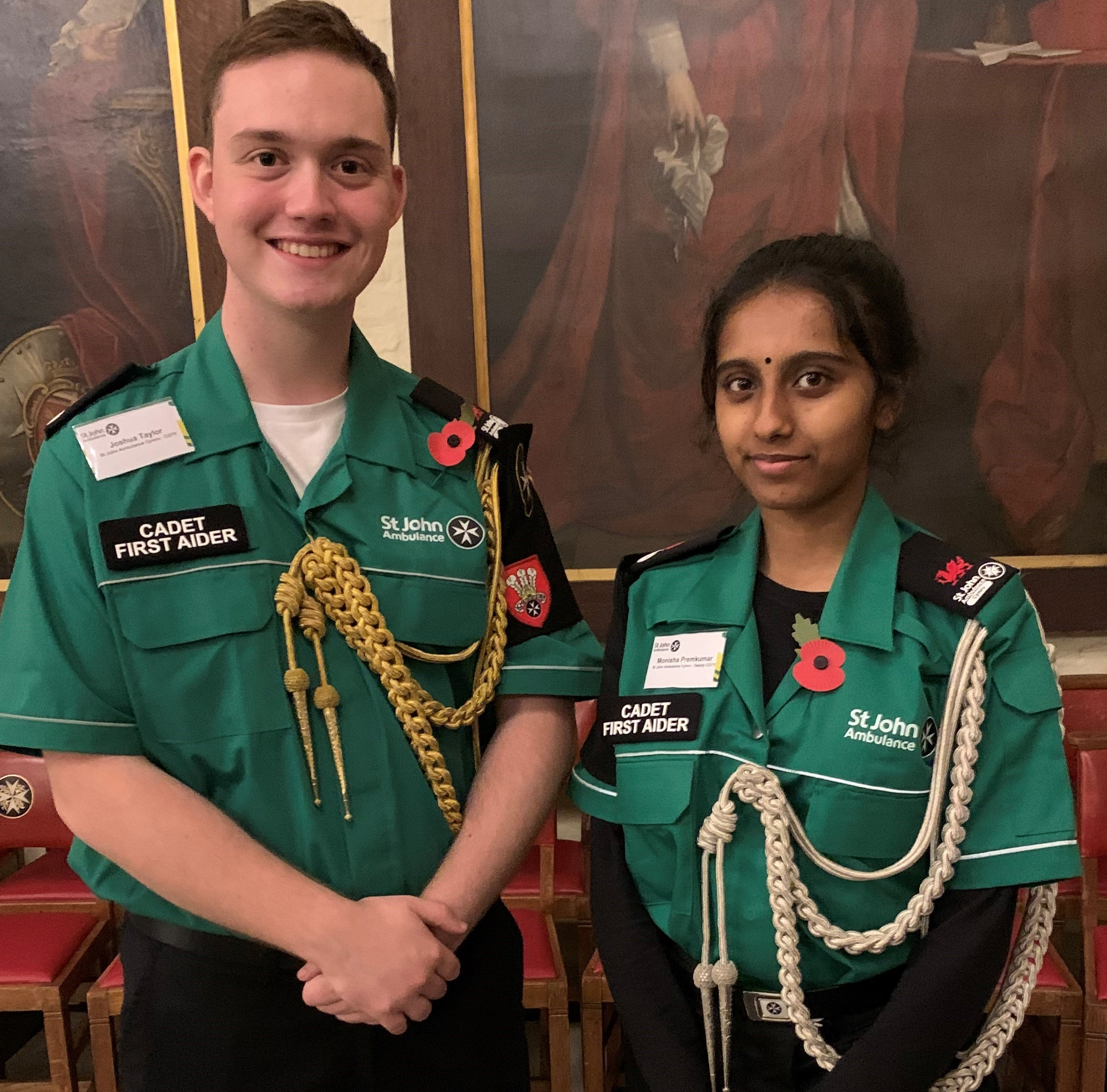 Joshua Taylor (18), and Deputy Cadet of the Year, Monisha Premkumar (17)